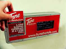 Electronic room key in Tune Hotels